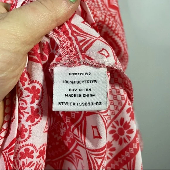 Collective Concepts Cutout Boho Flowy Peplum Ref White Patterned Blouse Small - Picture 5 of 5